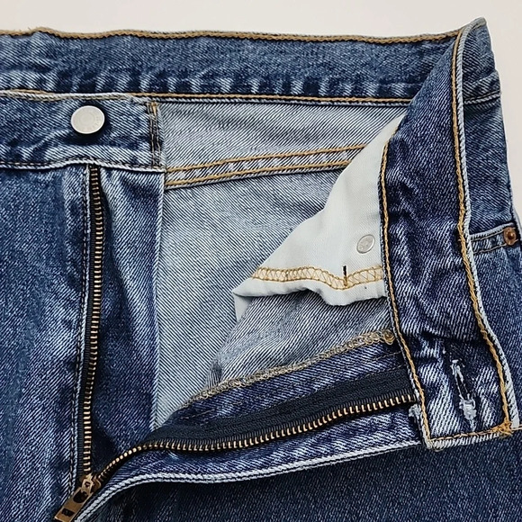 Levi's 505 Men's Blue Wash Denim Jeans Straight Leg Size 36 - Picture 5 of 13